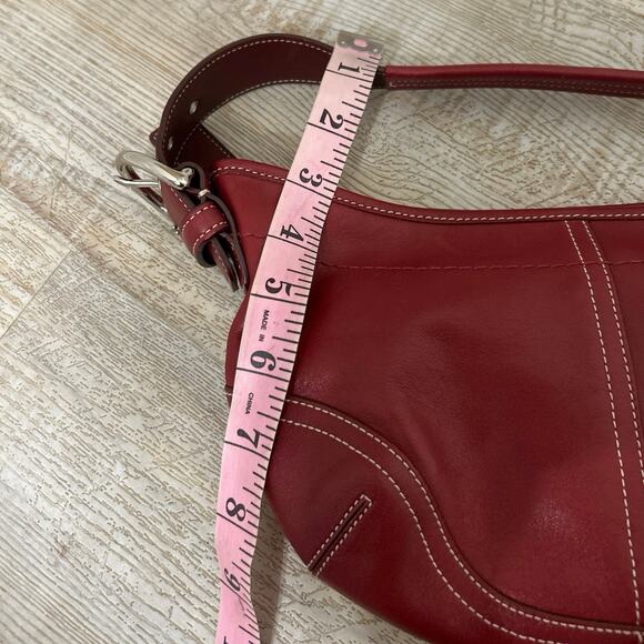 Coach Y2K 9541 Vintage Red Leather Small Mini Soho Hobo Shoulder Bag Retro - Picture 14 of 14